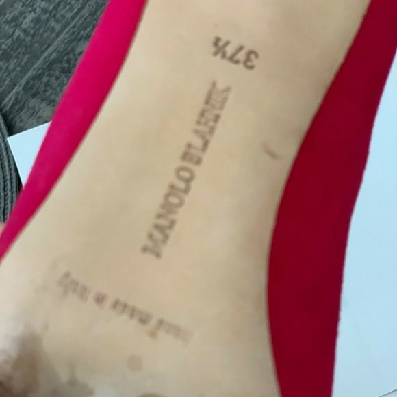 Manolo Blahnik - Hot Pink Heels (Suede Size 7.5) - Picture 7 of 14